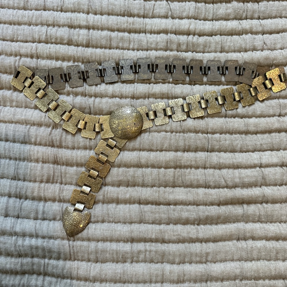 Gold and Brass Geometric Belt